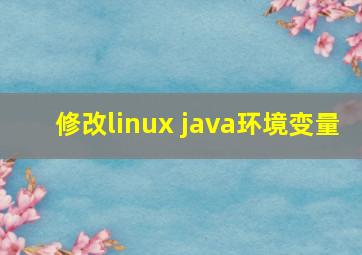 修改linux java环境变量